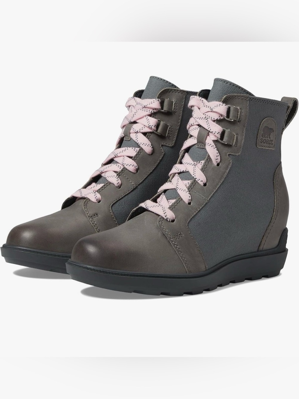 Evie II Nw Lace Sorel Wedge Boots with original box- gray/taupe